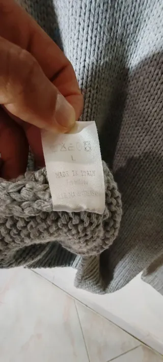 Maglione Lana Collo Alto Grigio