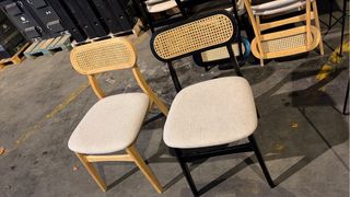 Sillas de comedor de madera y ratán