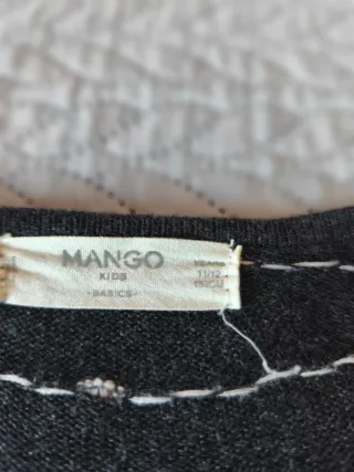 Chaqueta de punto gris con lunares Mango