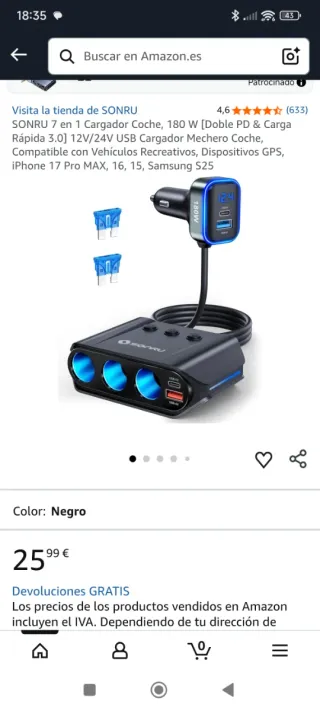 Cargador Coche 7 en 1