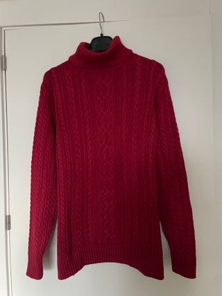 Jersey rojo trenzado algodón 100%. XL