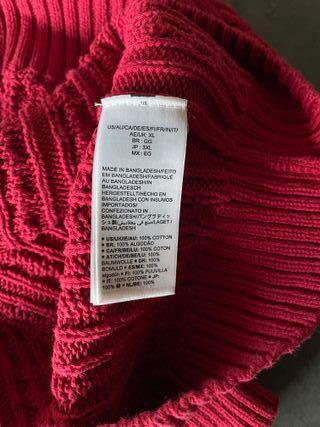 Jersey rojo trenzado algodón 100%. XL