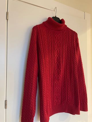 Jersey rojo trenzado algodón 100%. XL
