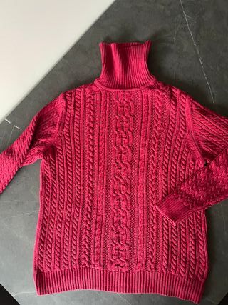 Jersey rojo trenzado algodón 100%. XL