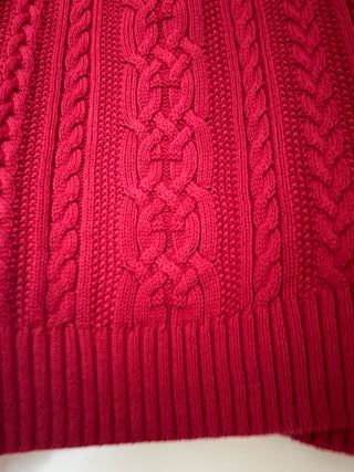Jersey rojo trenzado algodón 100%. XL