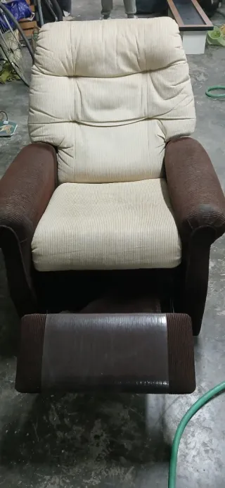 Sofá de 1 plaza marrón y beige