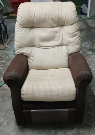 Sofá de 1 plaza marrón y beige