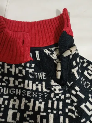 Jersey Desigual Negro y Rojo Talla S