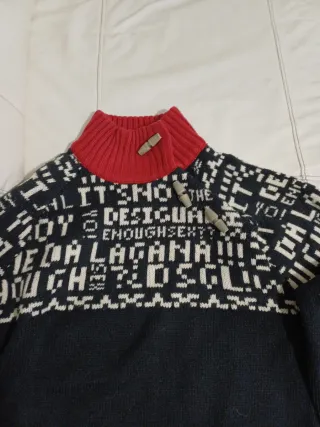 Jersey Desigual Negro y Rojo Talla S