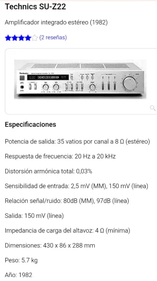 Amplificador Technics SU-Z22 Plata