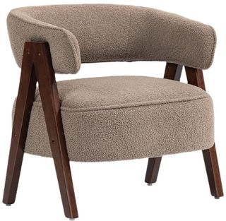 Butaca borreguito beige y madera