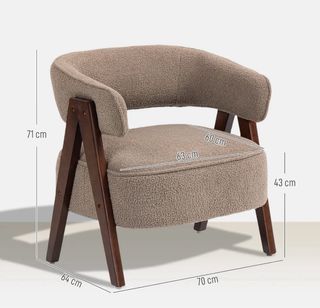 Butaca borreguito beige y madera