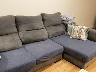 Chaiselongue Izquierda Tela gris.