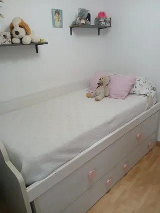 Cama nido 90×190 de madera maciza con cajones