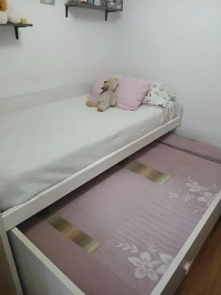 Cama nido 90×190 de madera maciza con cajones