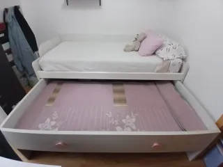 Cama nido 90×190 de madera maciza con cajones