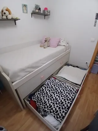 Cama nido 90×190 de madera maciza con cajones