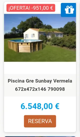 Piscina de madera octogonal 6×4 × 1.46 de alto .