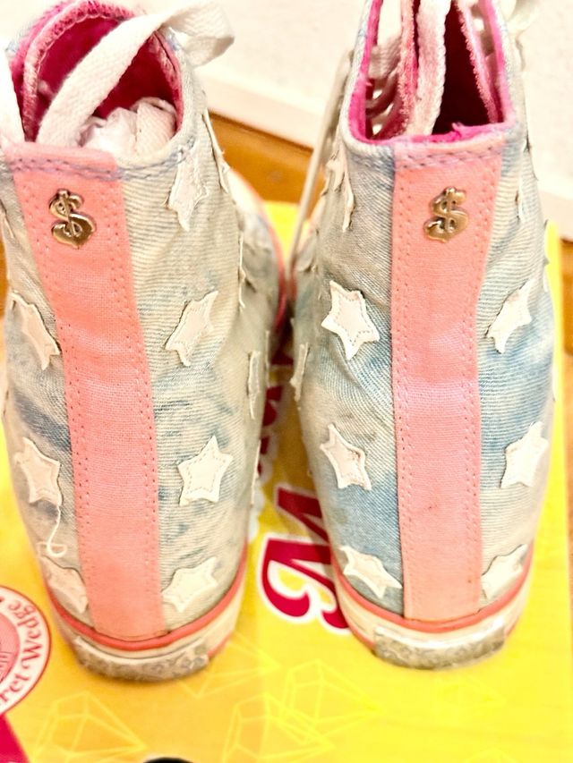 Zapatillas Daddy's Money Altas Estrellas Azul Rosa