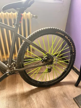 Bicicleta Rockrider 520 Gris y Verde