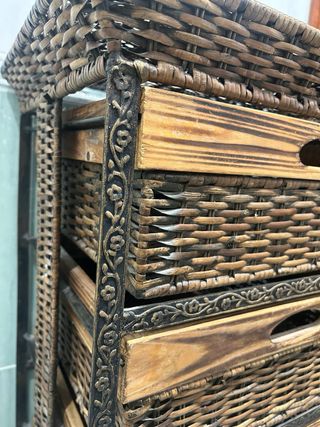 Cajonera Mimbre y Metal