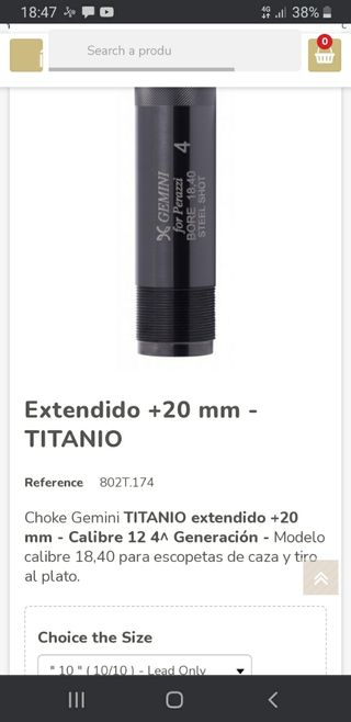 Choque Perazzi original Gemini 7 decimas