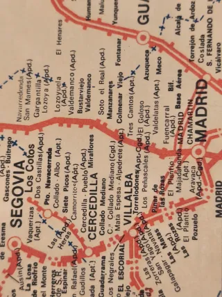 Mapa Ferroviario España y Portugal 1974