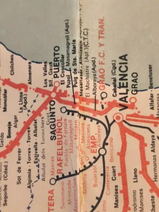 Mapa Ferroviario España y Portugal 1974
