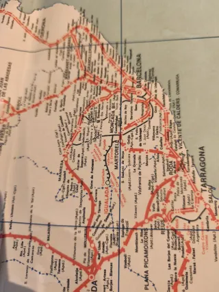 Mapa Ferroviario España y Portugal 1974