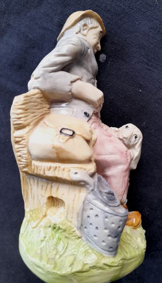 Figura anciano y perro alabastro