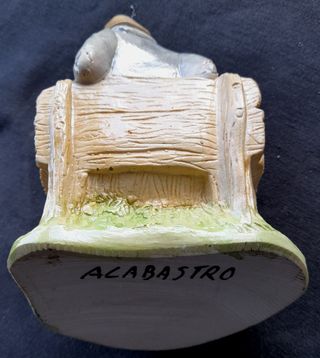 Figura anciano y perro alabastro