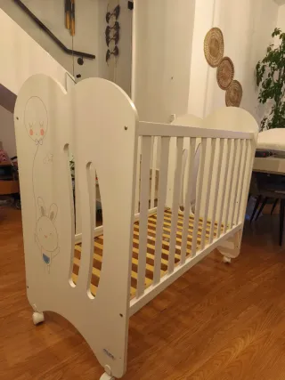 Cuna Micuna madera blanca 60x120