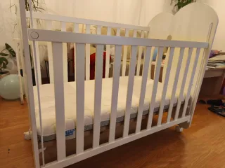 Cuna Micuna madera blanca 60x120