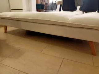 Sofá-cama blanco tela