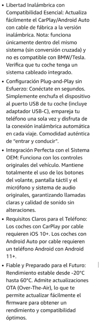 Carlinkit Mini Ultra3 Adaptador Inalámbrico