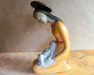 Figura Virgen con Niño Jesús Vintage