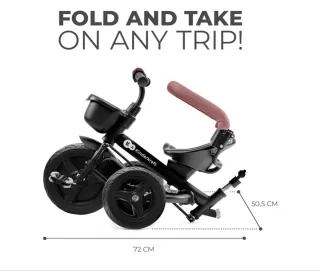 Triciclo Kinderkraft Aveo Plegable Rosa hasta 25Kg