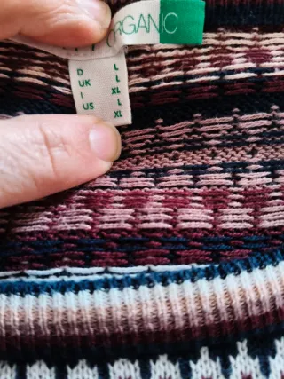 Esprit Organic Cotton Nordic Sweater Fair Isle L