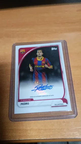 Carta Topps Pedro FC Barcelona Firmada
