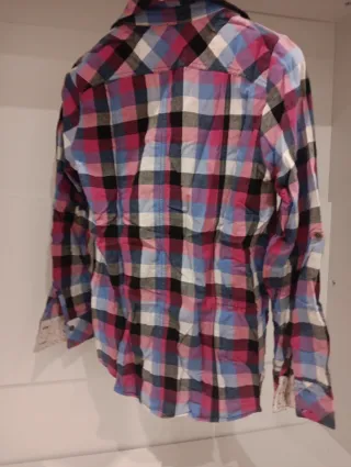 Camisa cuadros azul y rosa