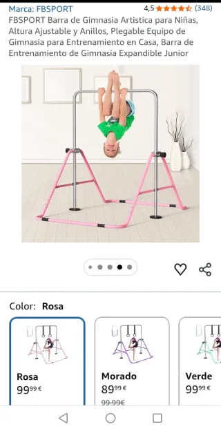 Barra Gimnasia Infantil Rosa