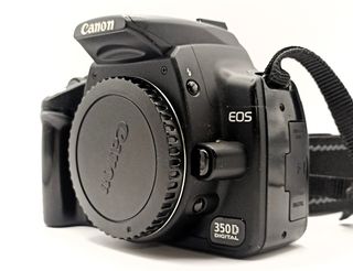 Canon EOS 350D fotocamera digitale con accessori.