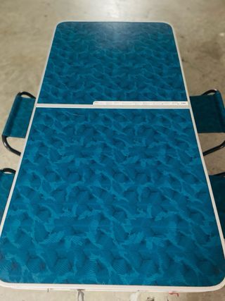Mesa y Sillas Camping Decathlon Azul