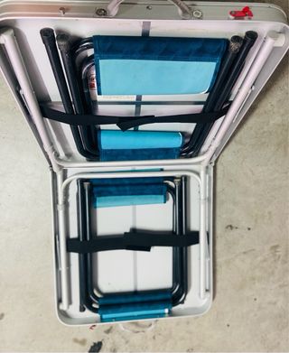 Mesa y Sillas Camping Decathlon Azul