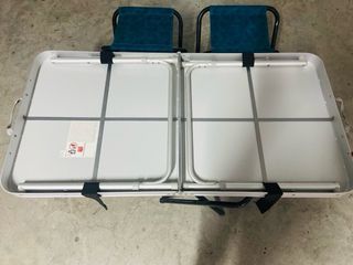 Mesa y Sillas Camping Decathlon Azul