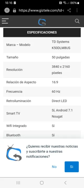 TD SYSTEMS 50 Smart TV 4K UHD