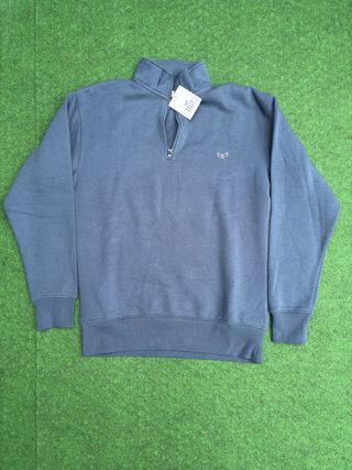 Sudadera Green Coast Azul Media Cremallera