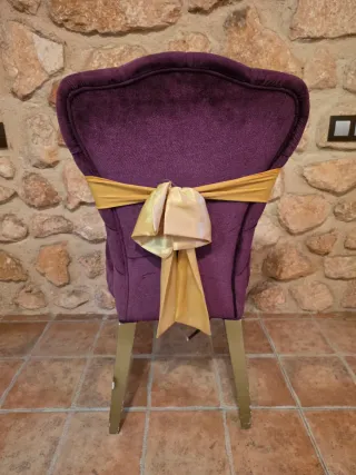 Sillas Vintage Terciopelo Morado y Dorado