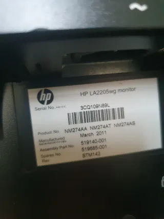 Monitor HP Compaq LA2205wg Negro