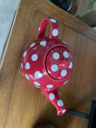Tetera Globe Teapot Roja Lunares Blancos
